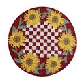 Lr Resources LR Resources SINUO54103RED40RD Sunflower Hand Tufted Round Area Rug  Red - 4 ft. SINUO54103RED40RD
